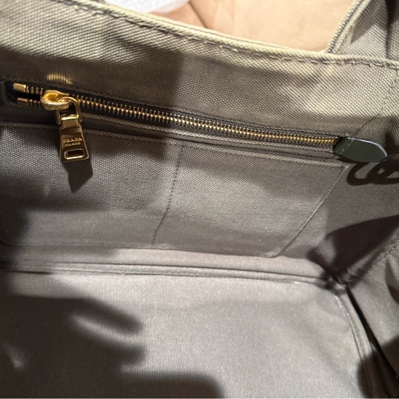 Prada Canapa canvas tote bag Olive Green Crossbody Strap - Picture 11 of 12